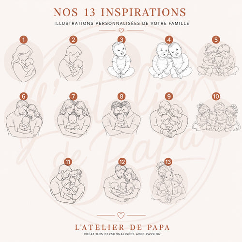 Pendentif personnalisé en acier inoxydable – Gravure Line Art & texte personnalisé