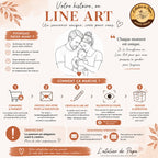 Pendentif personnalisé en acier inoxydable – Gravure Line Art & texte personnalisé