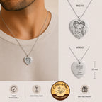 Pendentif personnalisé en acier inoxydable – Gravure Line Art & texte personnalisé